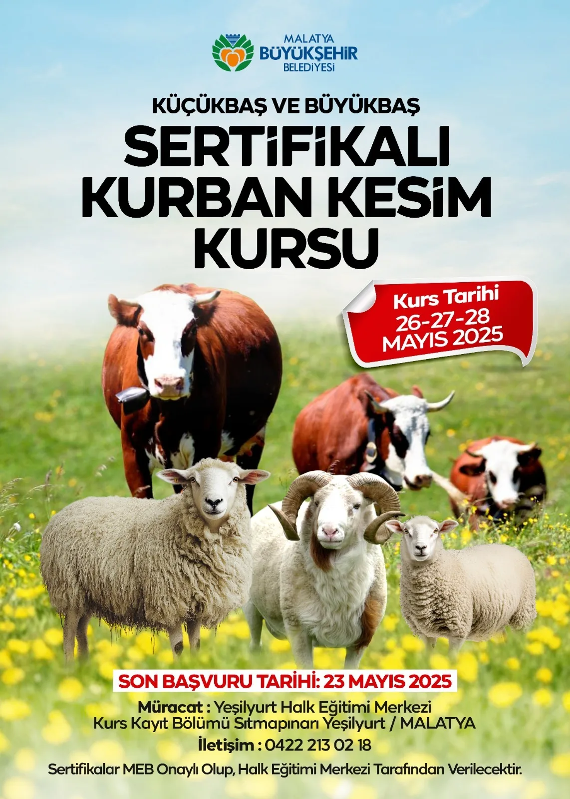 KÜÇÜKBAŞ VE BÜYÜKBAŞ KURBAN KESİM KURSU AÇILIYOR