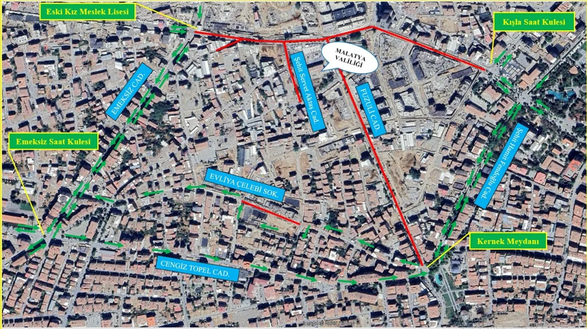 Malatya'da Bazı Yollar Geçici Olarak Trafiğe Kapatılacak