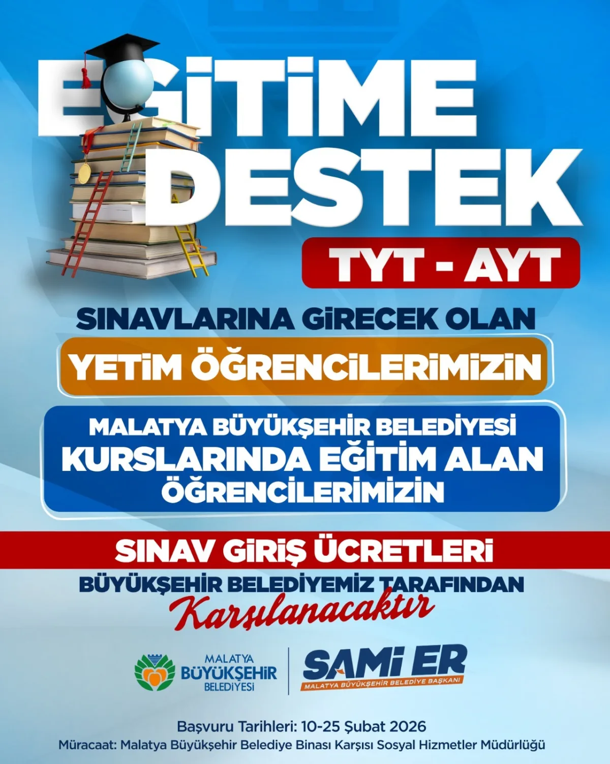BÜYÜKŞEHİR BELEDİYESİ ÖĞRENCİLERİN YANINDA OLMAYA DEVAM EDİYOR