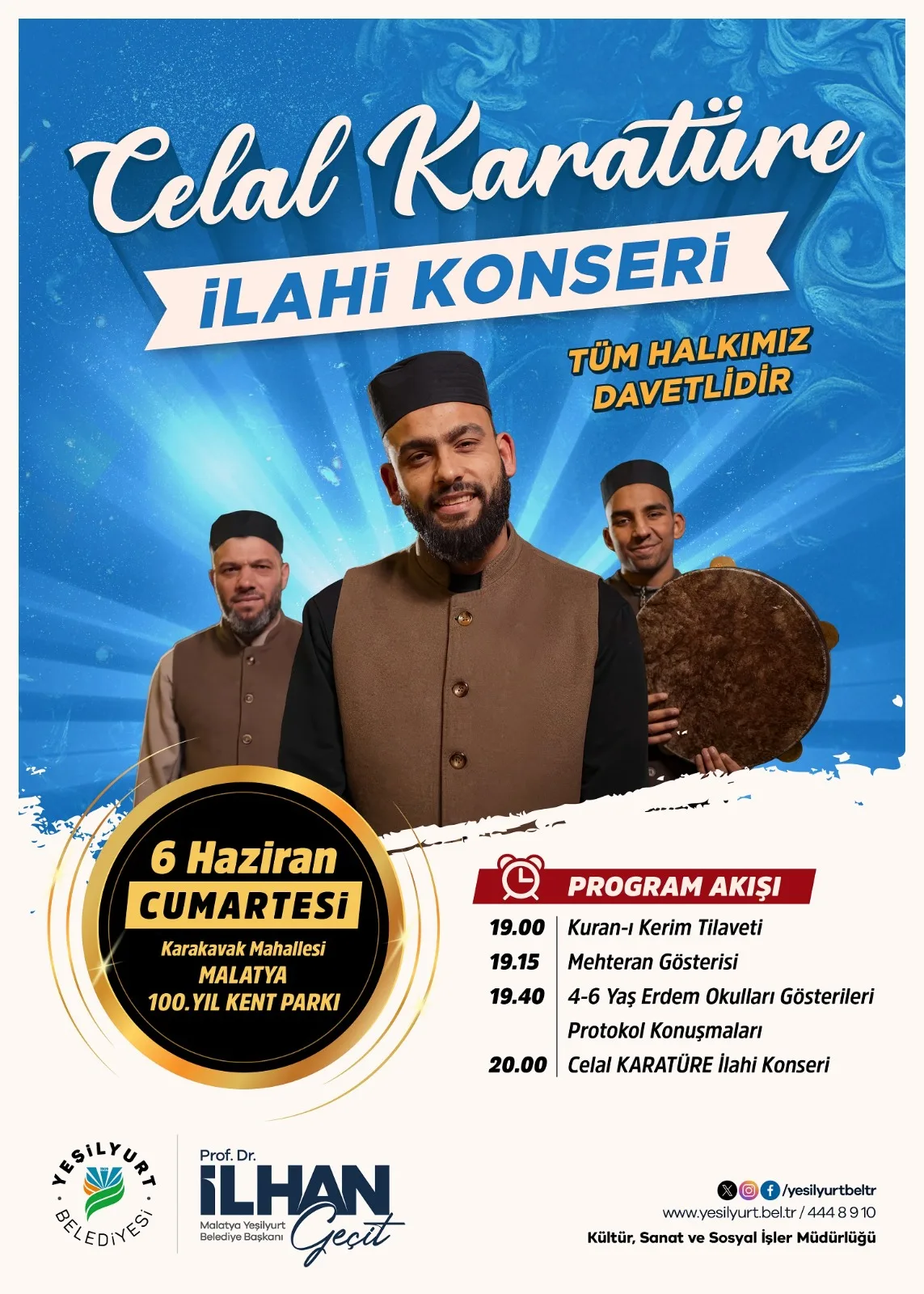 İlahi Sanatçısı Celal Karatüre,6 Haziran'da Malatyalılarla Buluşuyor