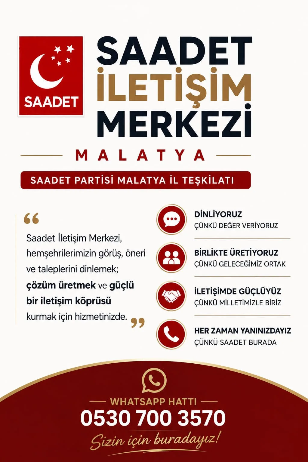Saadet Partisi Malatya İl Başkanlığı'dan "SİM" Hamlesi